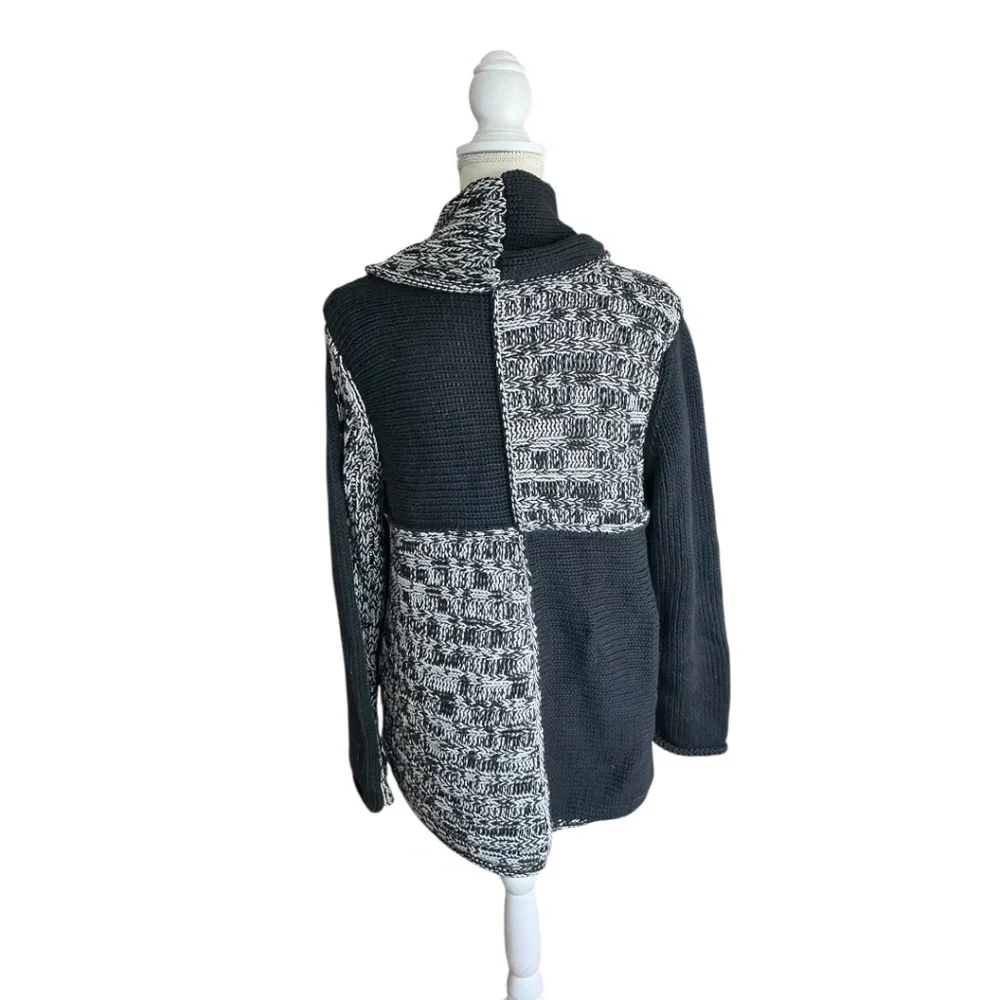 Pure Handknit Chunky Knit Crochet Cardigan Sweater